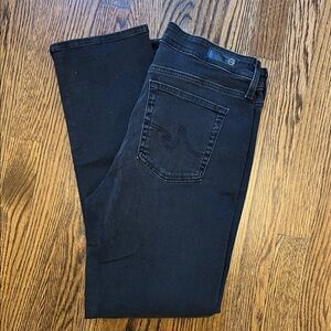 AG Mari High-Rise Slim Straight Faded Black Jeans. Size 31